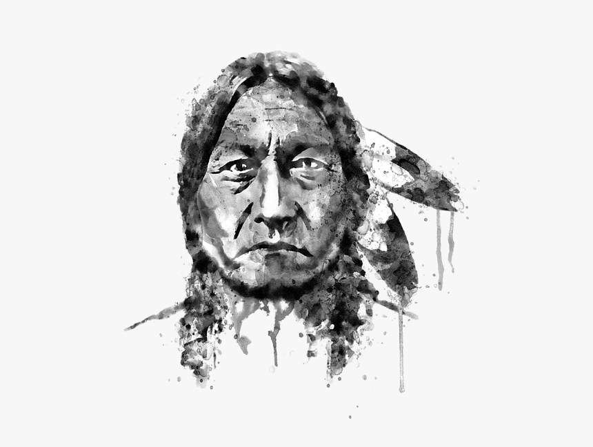 Sitting Bull Watercolor Painting, HD Png Download, Free Download