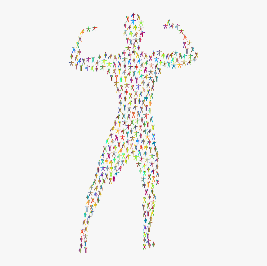 Bodybuilder Flexing Fitness Icons Polyprismatic, HD Png Download, Free Download