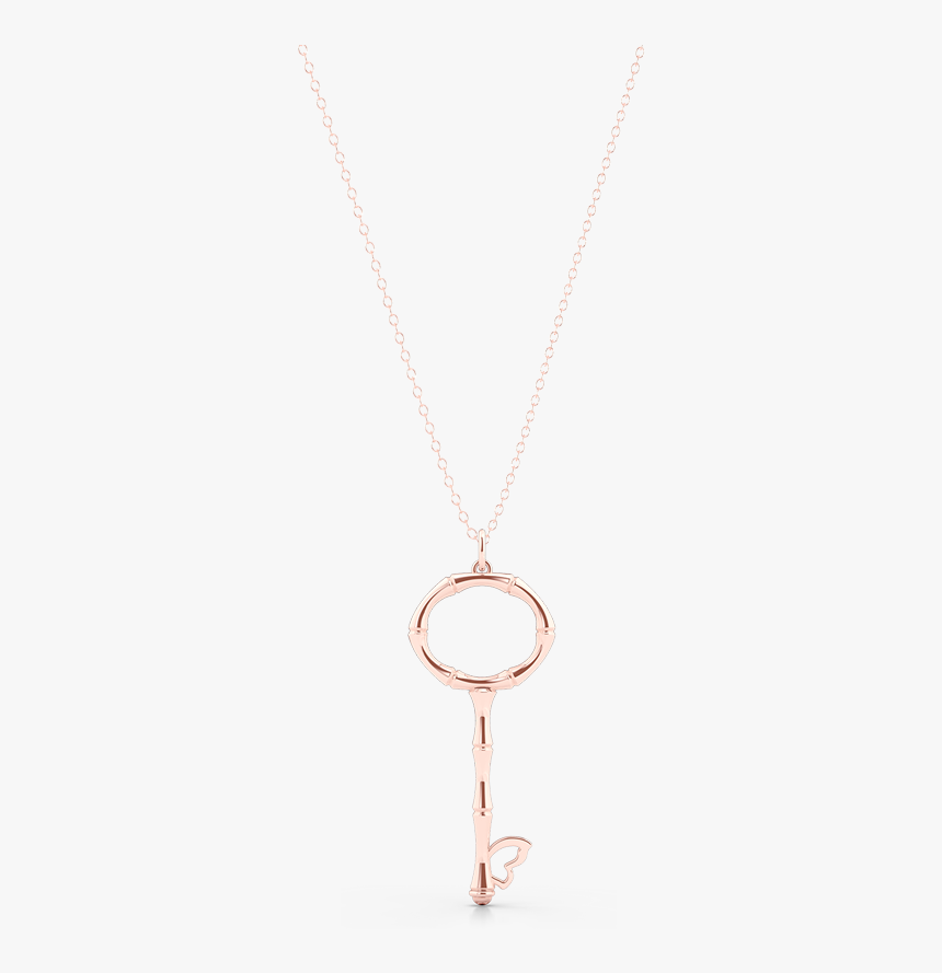 Bamboo Inspired, Rose Gold Key Pendant - Locket, HD Png Download, Free Download