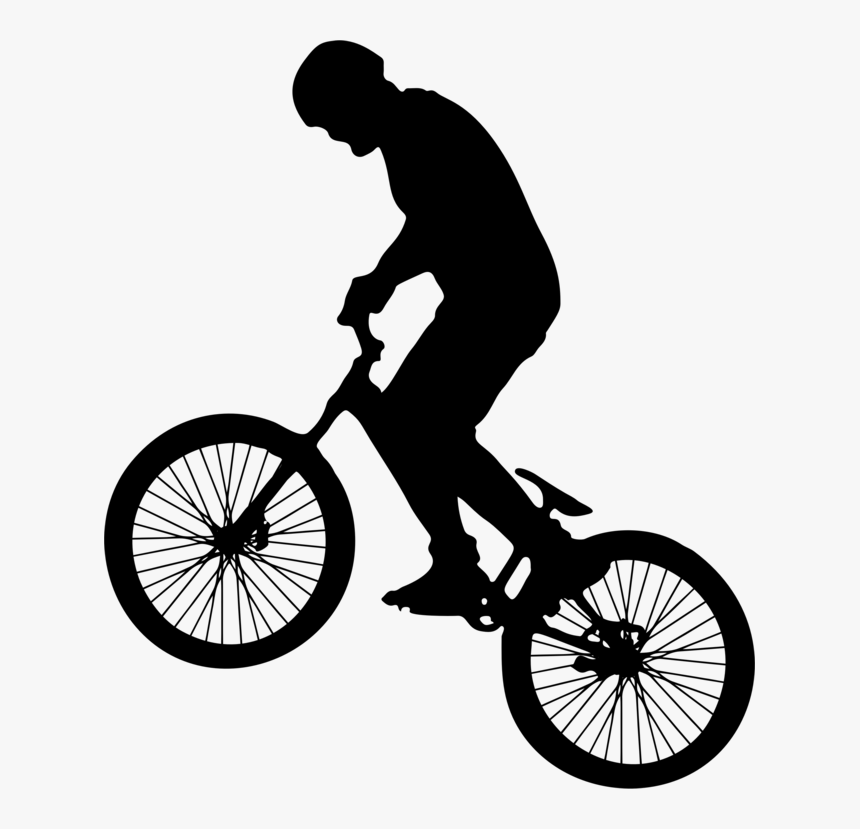 Bicycle,racing Bicycle,monochrome Photography - Silhouette Bmx Png, Transparent Png, Free Download