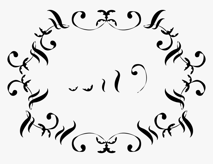 Ornamental Flourish Black White Line Art Coloring - Border Swirl Design Png, Transparent Png, Free Download