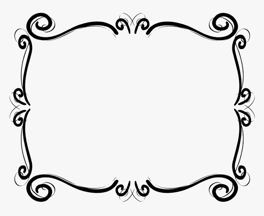 #flourish #lines #sticker #frame#freetoedit - Frames Black And White Clipart, HD Png Download, Free Download