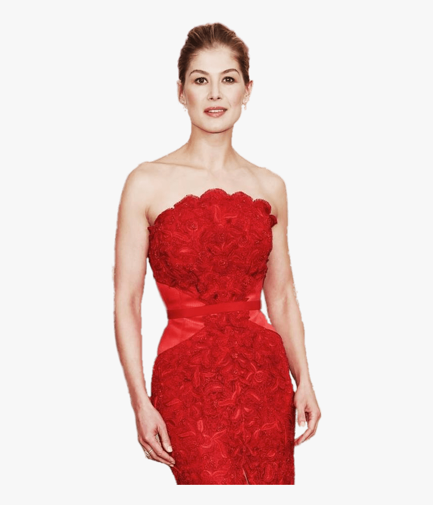 Rosamund Pike Red Dress - Cocktail Dress, HD Png Download, Free Download