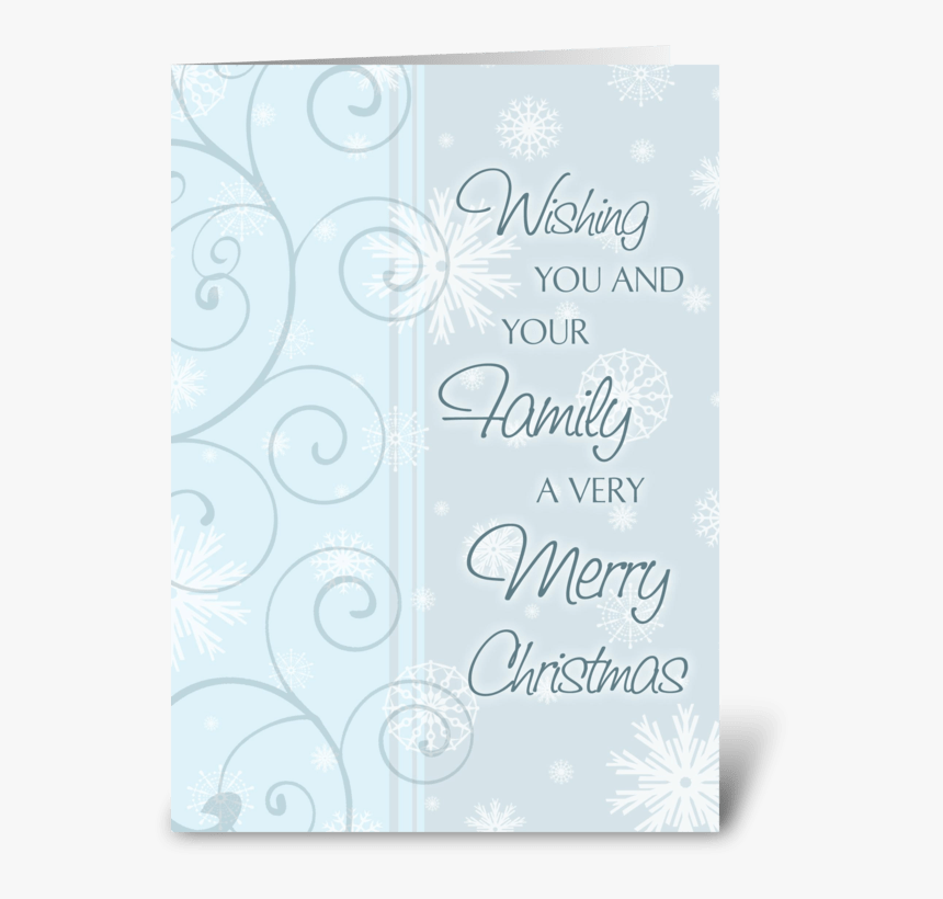 Merry Christmas Light Blue Swirl Greeting Card - Calligraphy, HD Png Download, Free Download