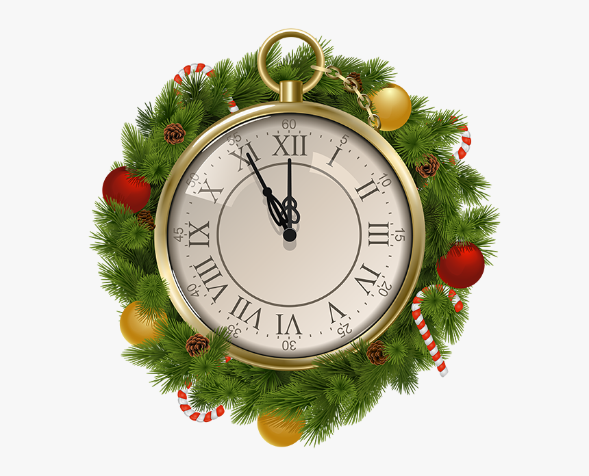 2019 New Year Snowy Clock Png Clip Art New Year S Eve - Christmas Clock Transparent Background, Png Download, Free Download