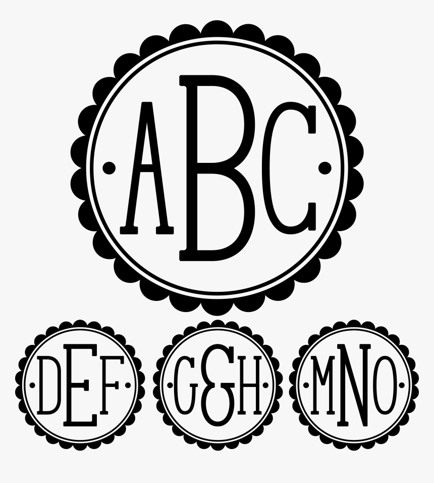 Scalloped Circle Monogram, HD Png Download, Free Download