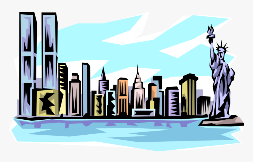 Vector Illustration Of Pre 9/11 New York Skyline With - New York Skyline Clip Art, HD Png Download, Free Download