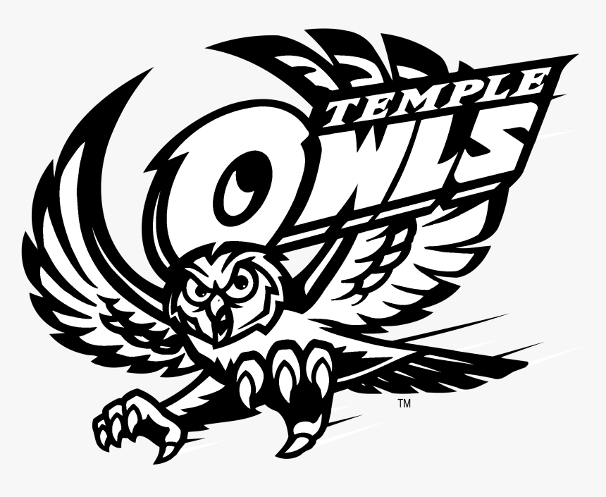 Temple Owls Logo Black And White - Temple University Japan Mascot, HD Png Download, Free Download