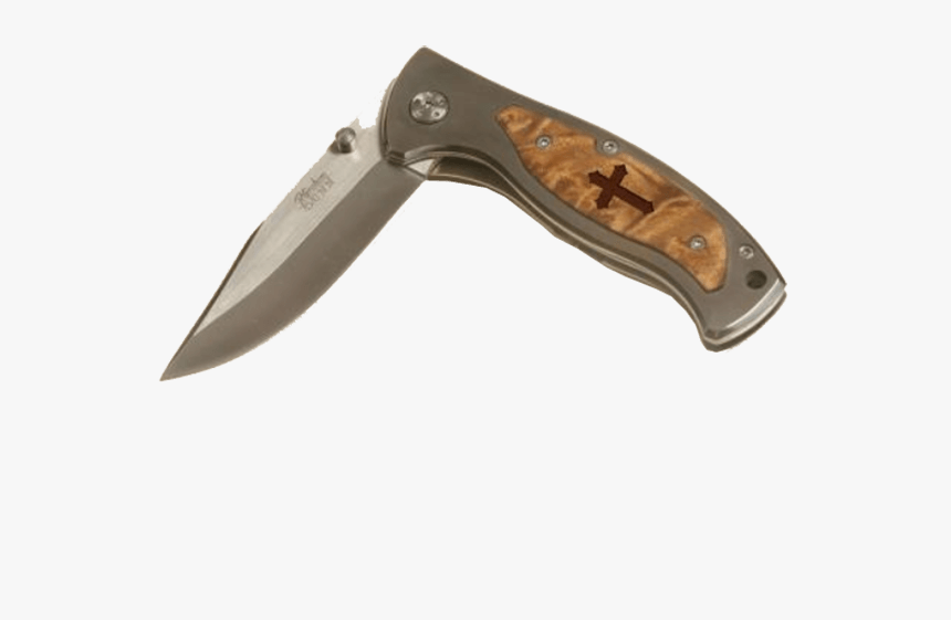 Engraved Pocket Knife With Personalized Cross Design - Hunting Knife, HD Png Download, Free Download