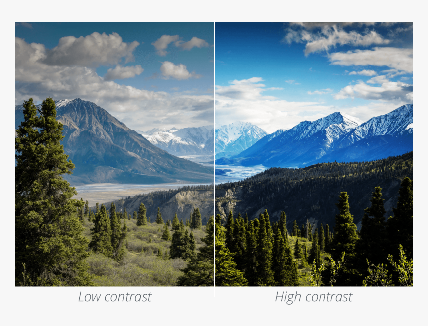 Contrast - Mountain Range Landscape With Clouds, HD Png Download, Free Download