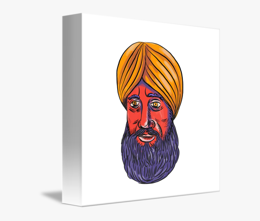 Clip Art Sikh Beard Watercolor By - Turban, HD Png Download, Free Download