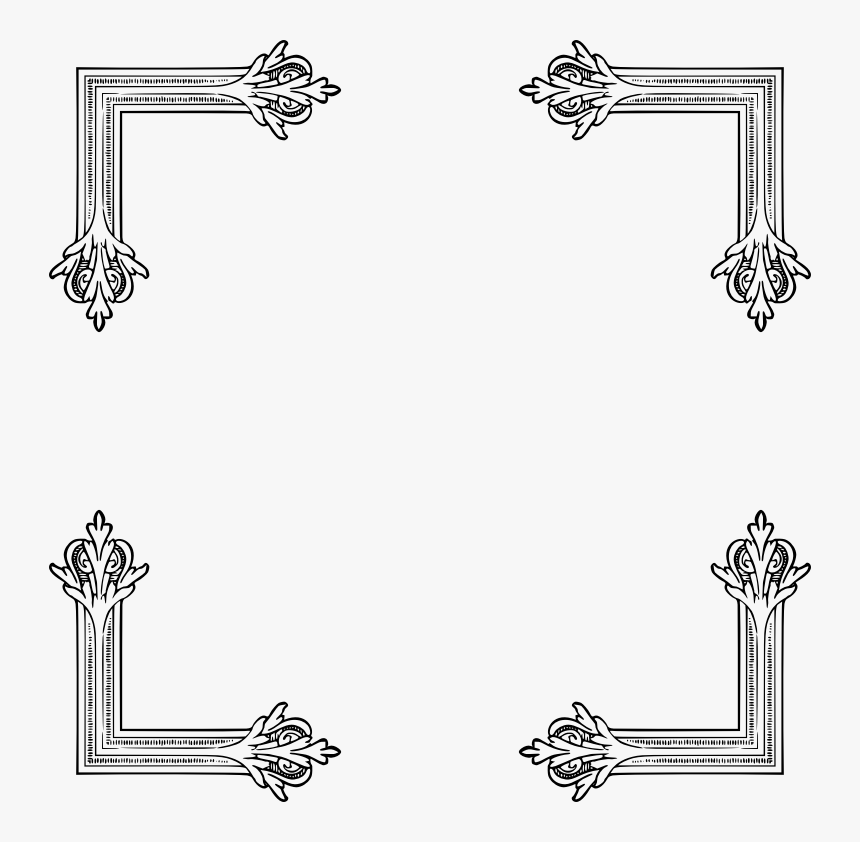 Vintage Garland Frame - Line Art, HD Png Download, Free Download