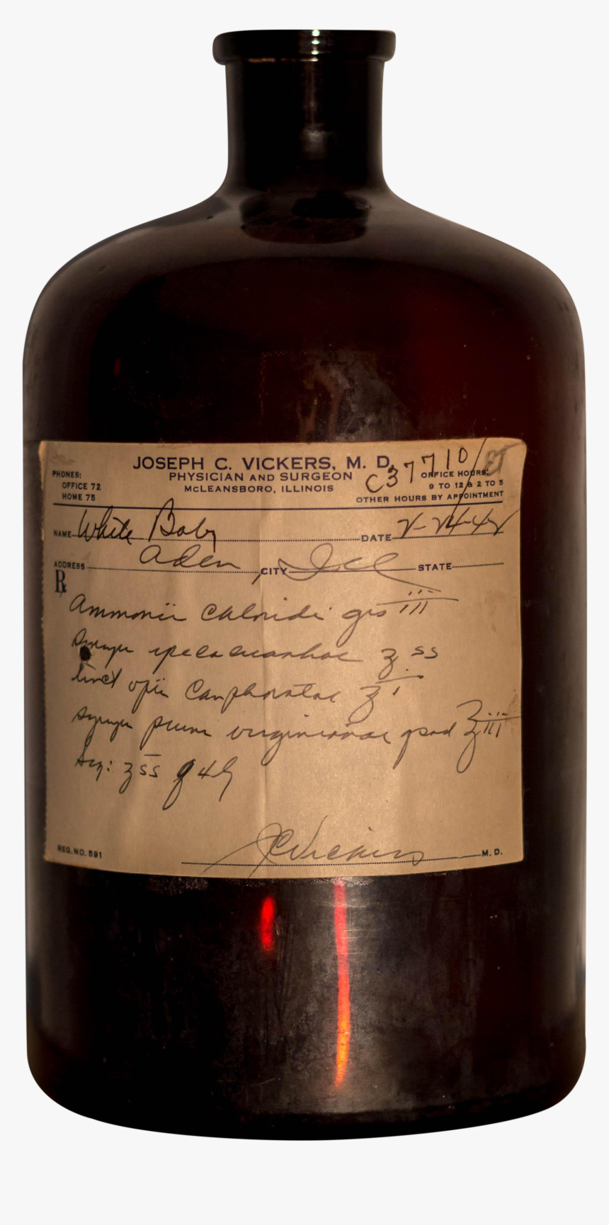 Antique S Prescription Medical Bottle Chairish - Wine, HD Png Download, Free Download