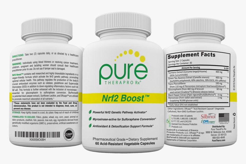 Nrf2 Boost - 3-bottles - Magnesium Malate Albion, HD Png Download, Free Download