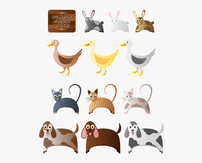 Simple Farm Animals 2 555px - Clip Art, HD Png Download, Free Download