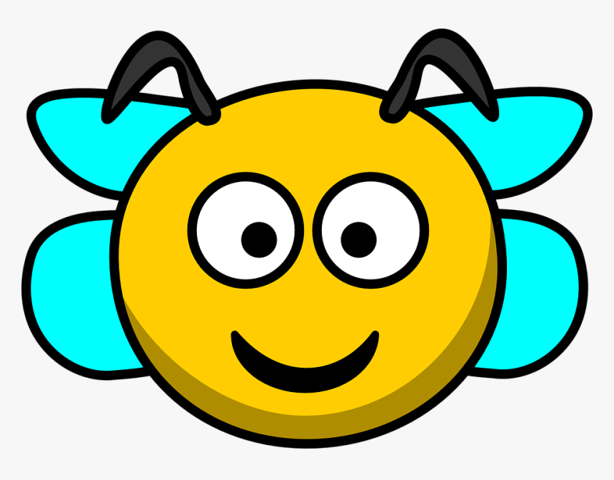 Smile Free Vector Graphic - Bee Head Clipart, HD Png Download, Free Download