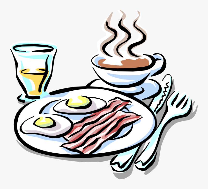 Bacon And Eggs Coffee - Clipart Brunch, HD Png Download, Free Download