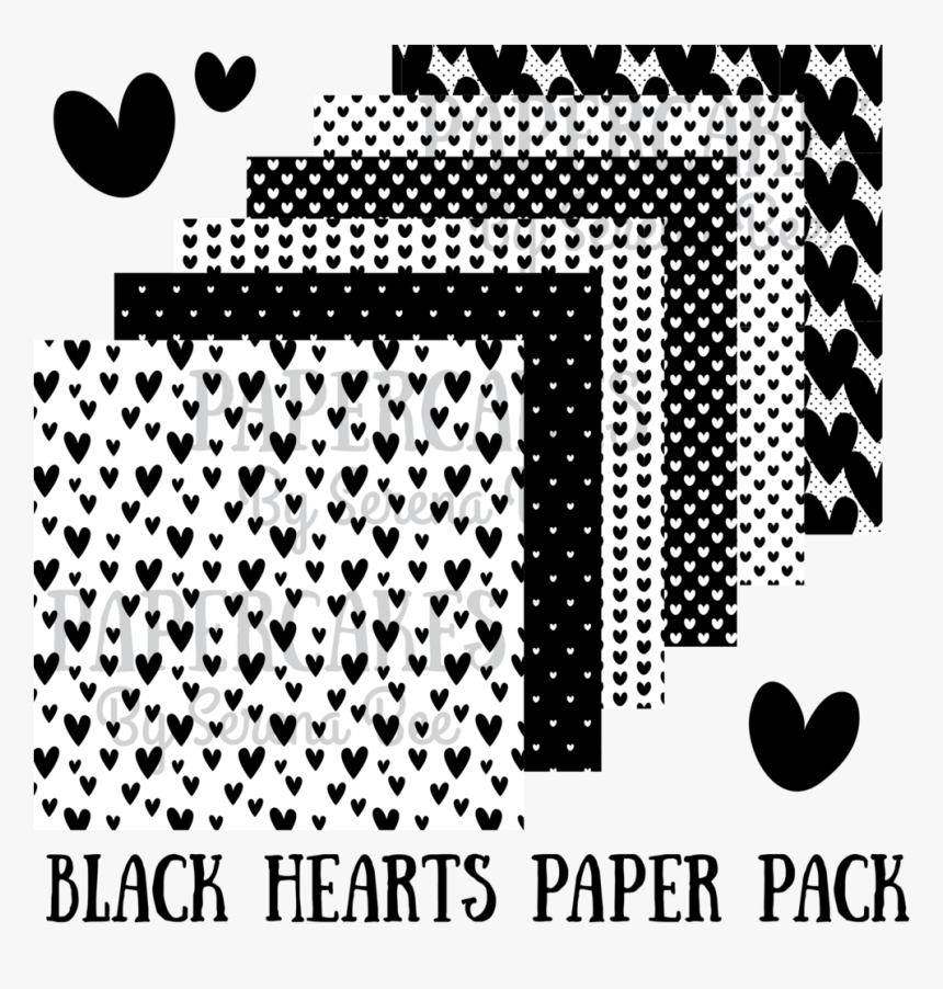 Black Hearts Paper Pack - Illustration, HD Png Download, Free Download