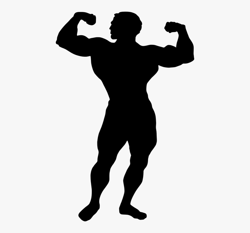 Man, Bodybuilding, Muscle, Bragger, Silhouette, Black - Muscle Man Clipart, HD Png Download, Free Download