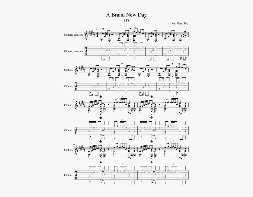 Brand New Day Bts Sheet Music Hd Png Download Kindpng