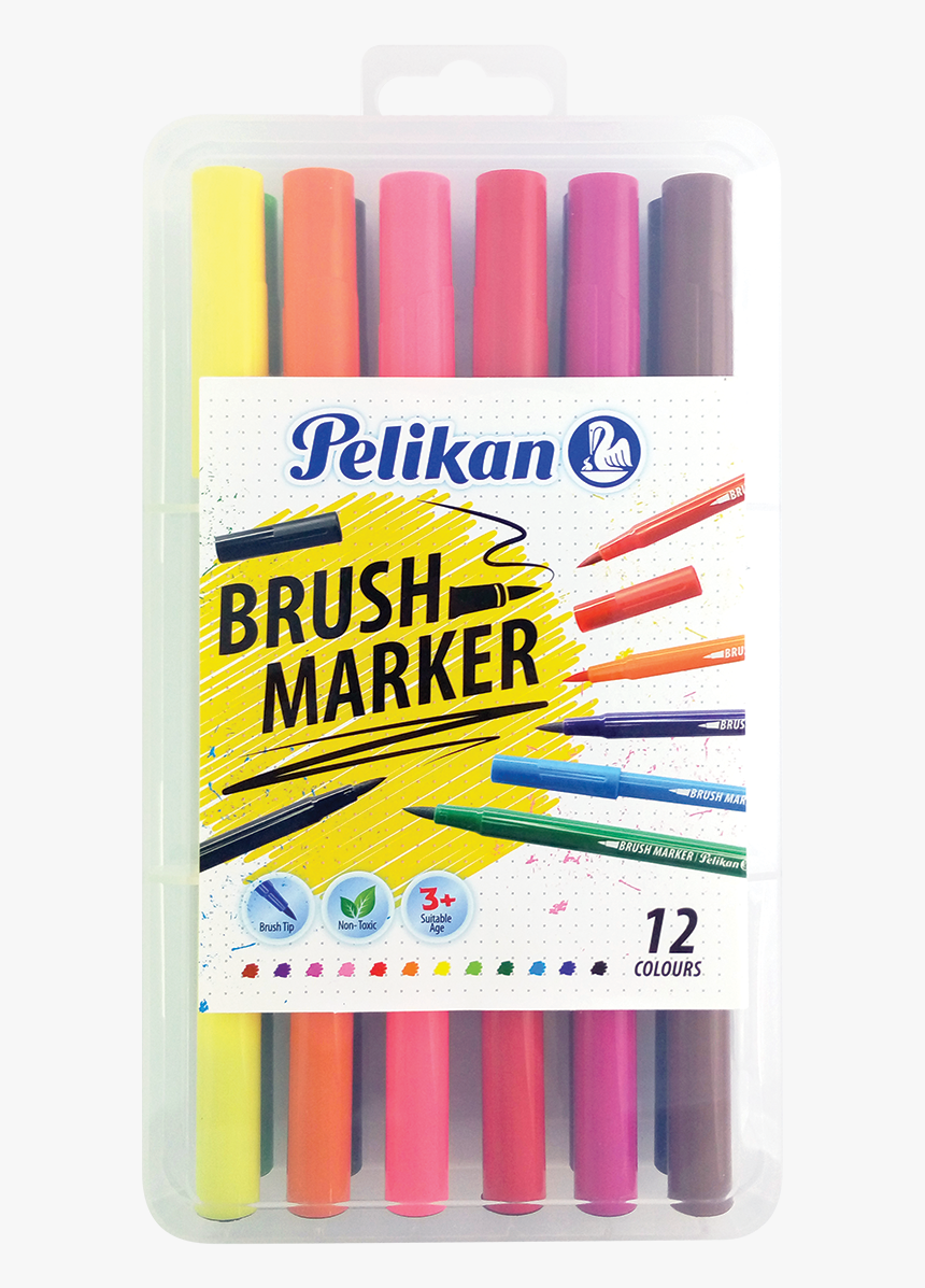 Brush Marker 12 Colours - Pelikan Brush Marker, HD Png Download, Free Download