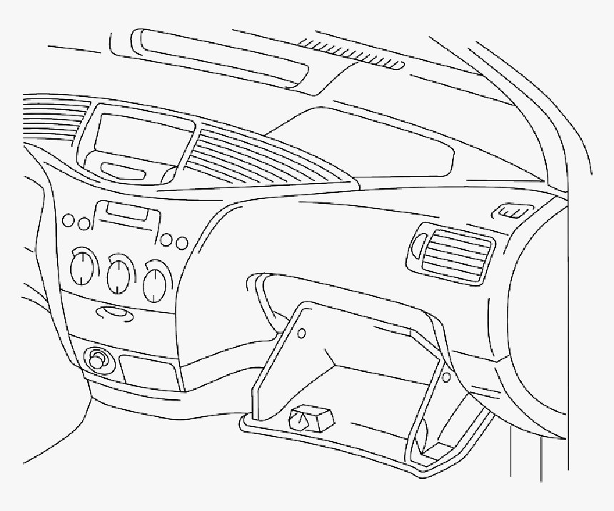 Inside Car Line Art , Png Download - Drawing Of Car Dashboard, Transparent Png, Free Download