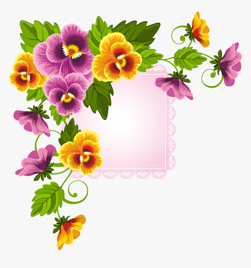 Flower Floral Design Stock Photography - Border Background Design Flowers,  HD Png Download - kindpng