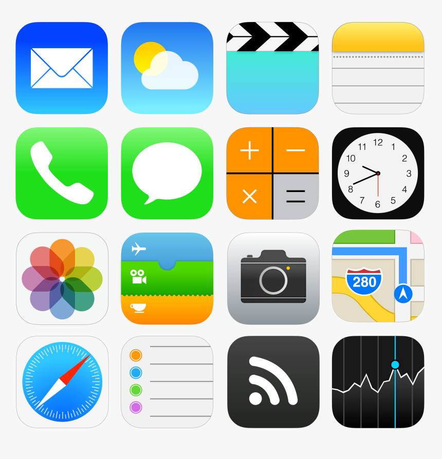 Ios7icon-01 - Iphone Icons Vector Free Download, HD Png Download - kindpng