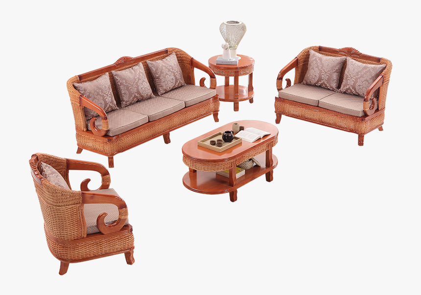 Chinese Style Indoor Living Room Furniture Cane Wood - Coffee Table, HD Png Download, Free Download