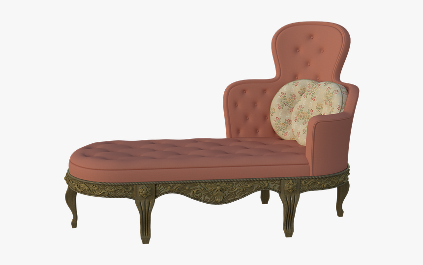 Chaise, Lounge, Pillow, Seat, Couch, Chair, Wooden - Chaise Longue, HD Png Download, Free Download