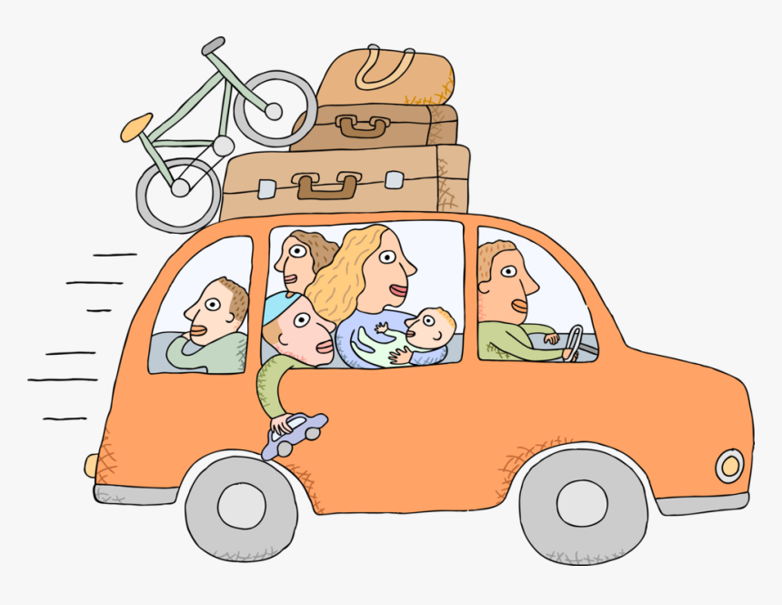 Transparent Vacation Png - Family Travelling In A Car Clipart, Png Download, Free Download