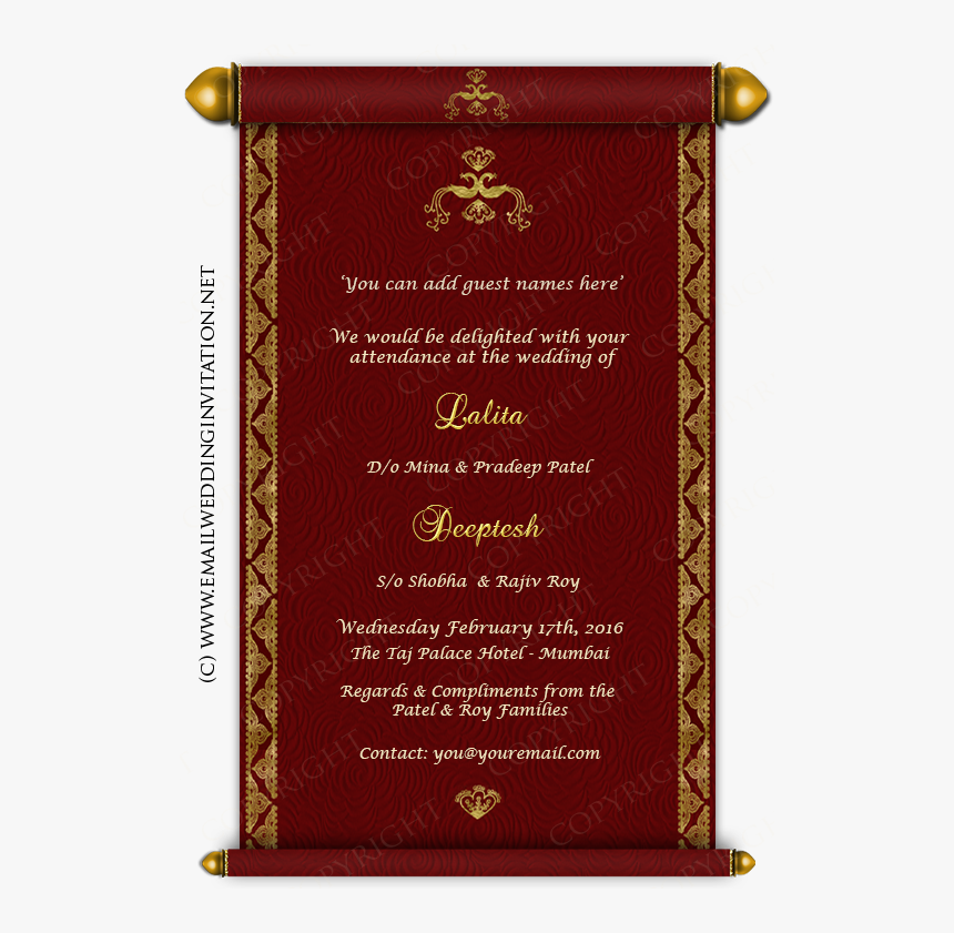 Thumb Image - Wedding E Invitation Card Template, HD Png ...