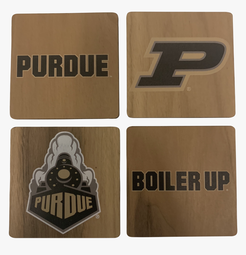 Purdue University Walnut Coaster Set"
 Class= - Emblem, HD Png Download, Free Download