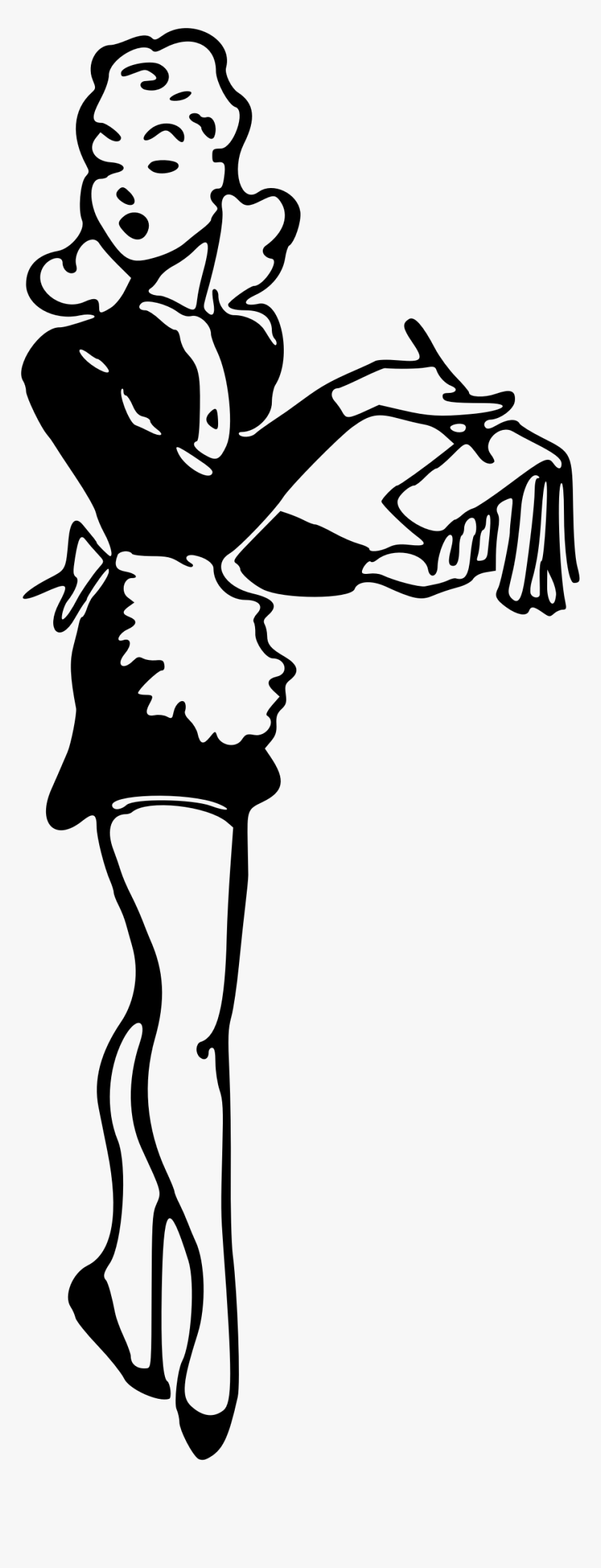 Big Image Png - Waitress Black And White Graphic, Transparent Png, Free Download