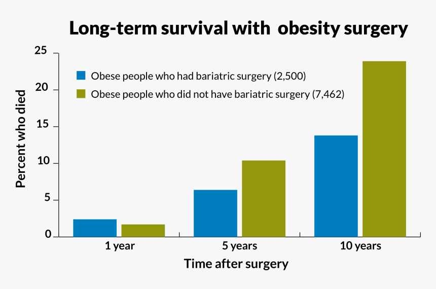 Stats On Obesity Surgery - Bariatric Surgery Graphs, HD Png Download, Free Download