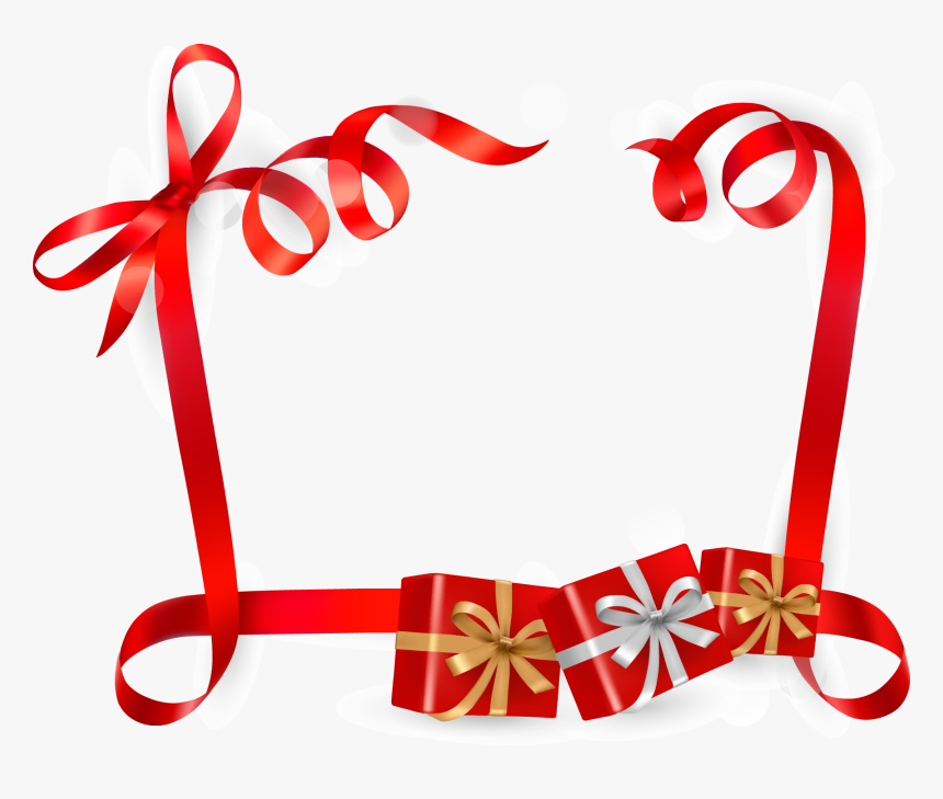 Ribbon Vector Border - Ribbons And Gifts Png, Transparent Png, Free Download