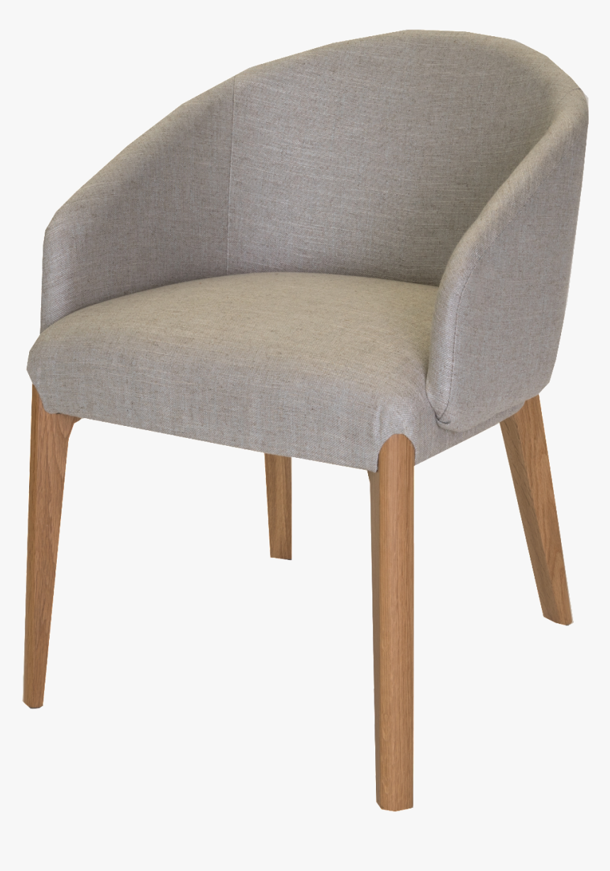 Grey Upholstered Tub Style Curved Back Chair With Light - Chair, HD Png Download, Free Download