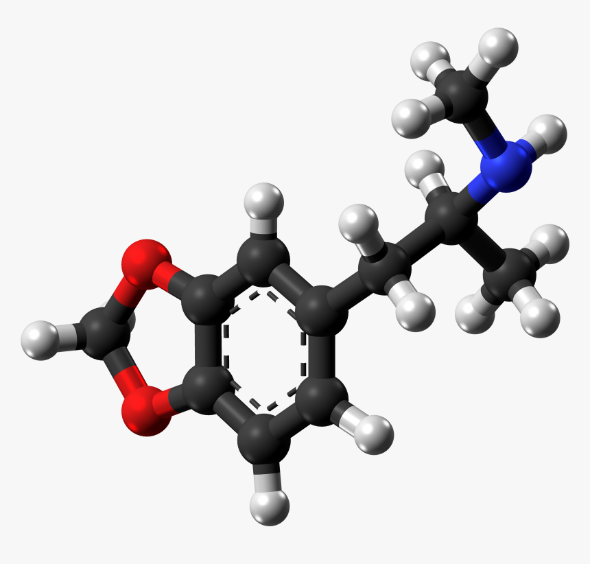 Ball And Stick Model Of An Mdma Molecule - Mdma Molecule, HD Png Download, Free Download