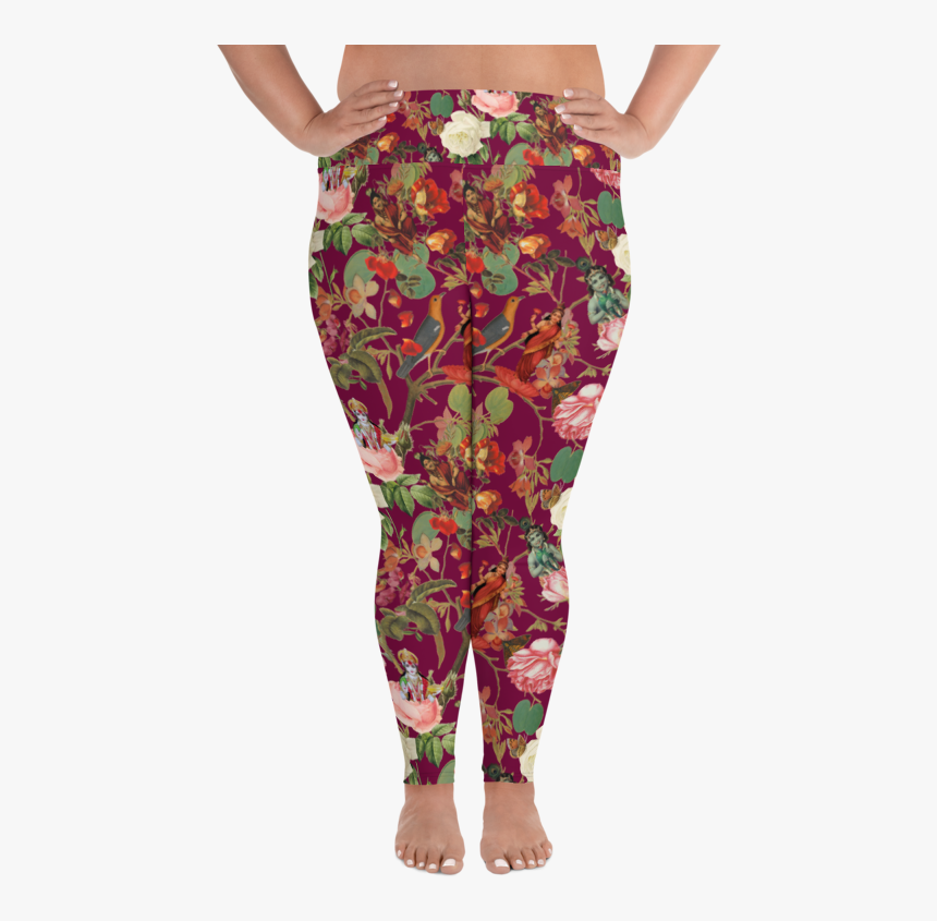 Magical Yogi Wear Deep Fuchsia Val Floral Print-plus - Leggings, HD Png Download, Free Download