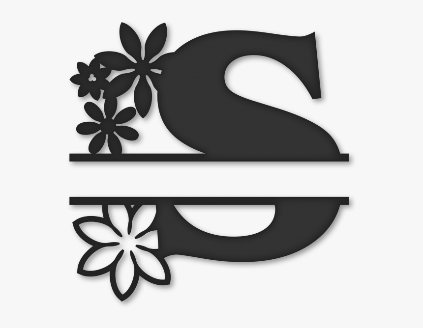 Download Flower Split Monogram S - Free Split Monogram Svg Letter S, HD Png Download - kindpng