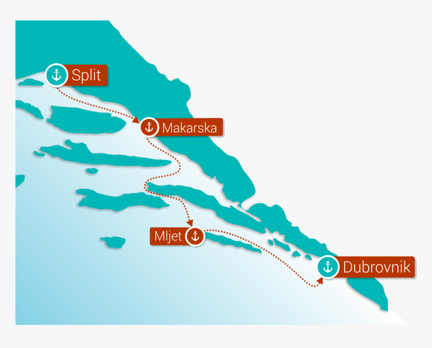 Sailing Routes Croatia, HD Png Download - kindpng