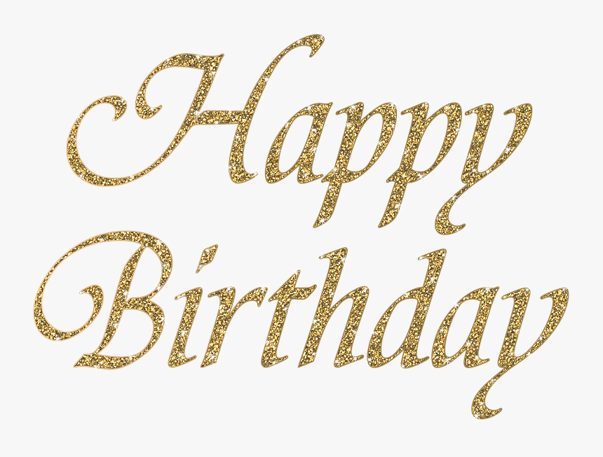 Birthday, Congratulations, Gold, Glitter, Yellow - Calligraphy, HD Png Download, Free Download