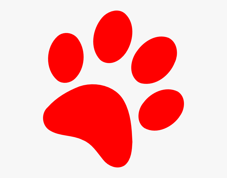 Dog Paw Heart Clip - Red Paw Print Clipart, HD Png Download, Free Download