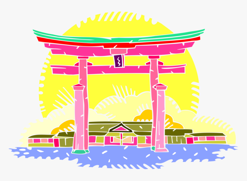 Shinto Torii Gate Vector - Japanese Temple Vector Png, Transparent Png, Free Download