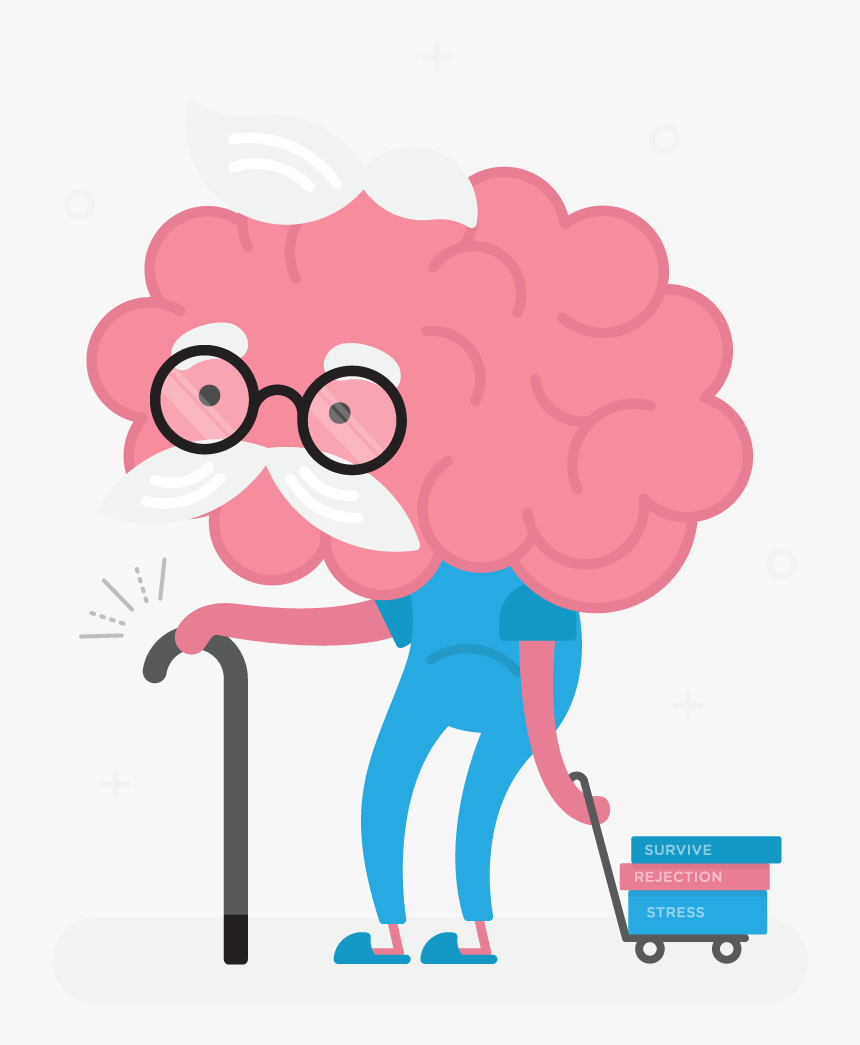 What Happens To Our Brain When We Present Slidecamp - Old Brain Cartoon Png, Transparent Png, Free Download