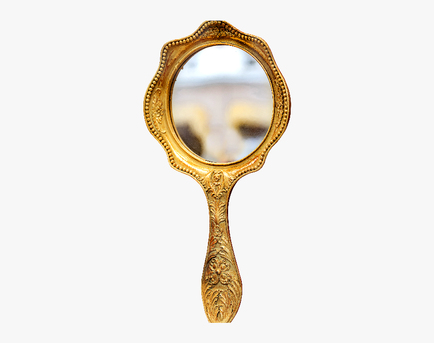 Golden Hand Mirror Png - Hand Mirror Gold Clip Art, Transparent Png, Free Download