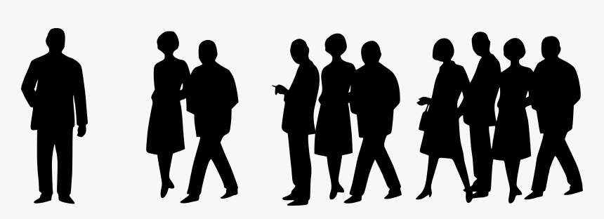 Standing,human Behavior,organization - People Silhouette Transparent Background, HD Png Download, Free Download