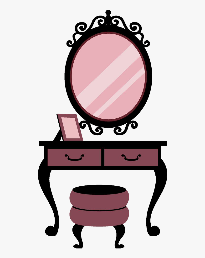 Vanity Cartoon Illustration Mirror Free Transparent - Cartoon Vanity, HD Png Download, Free Download