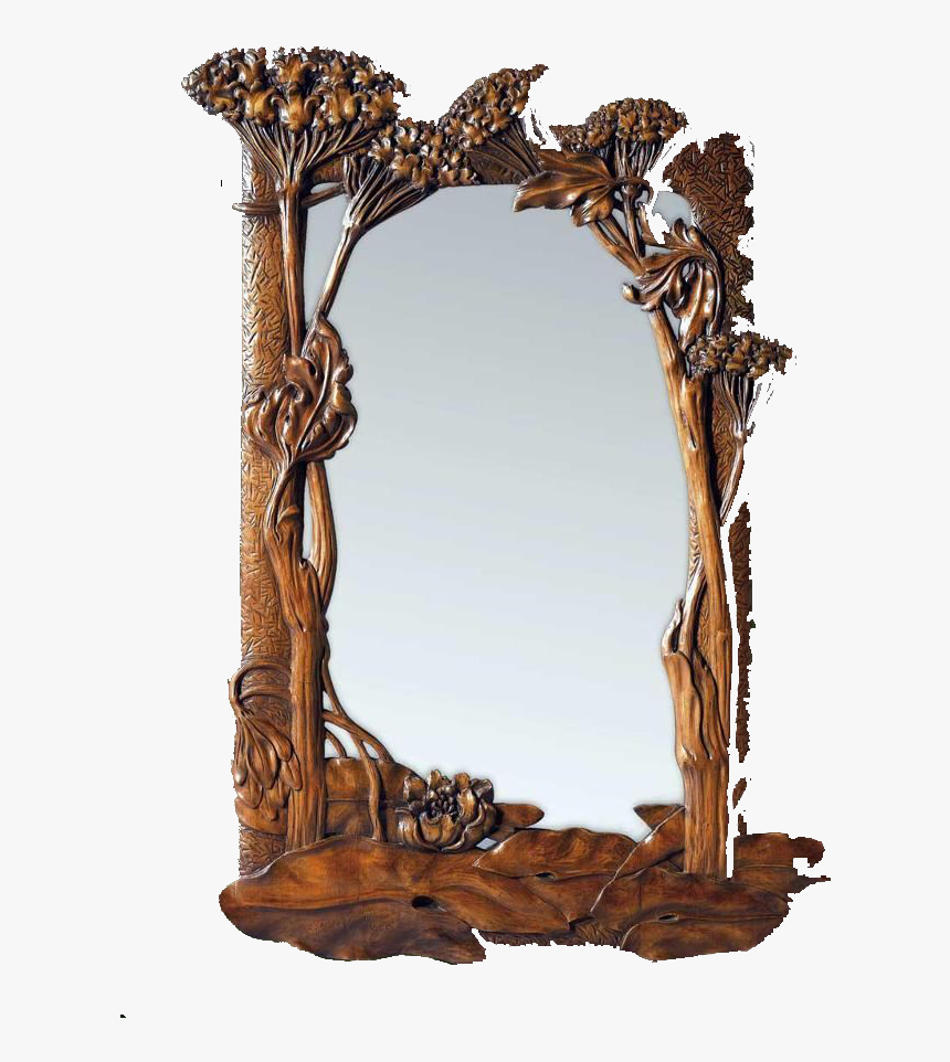 Transparent Tree Elevation Png - Art Nouveau Carved Wood Mirrors, Png Download, Free Download