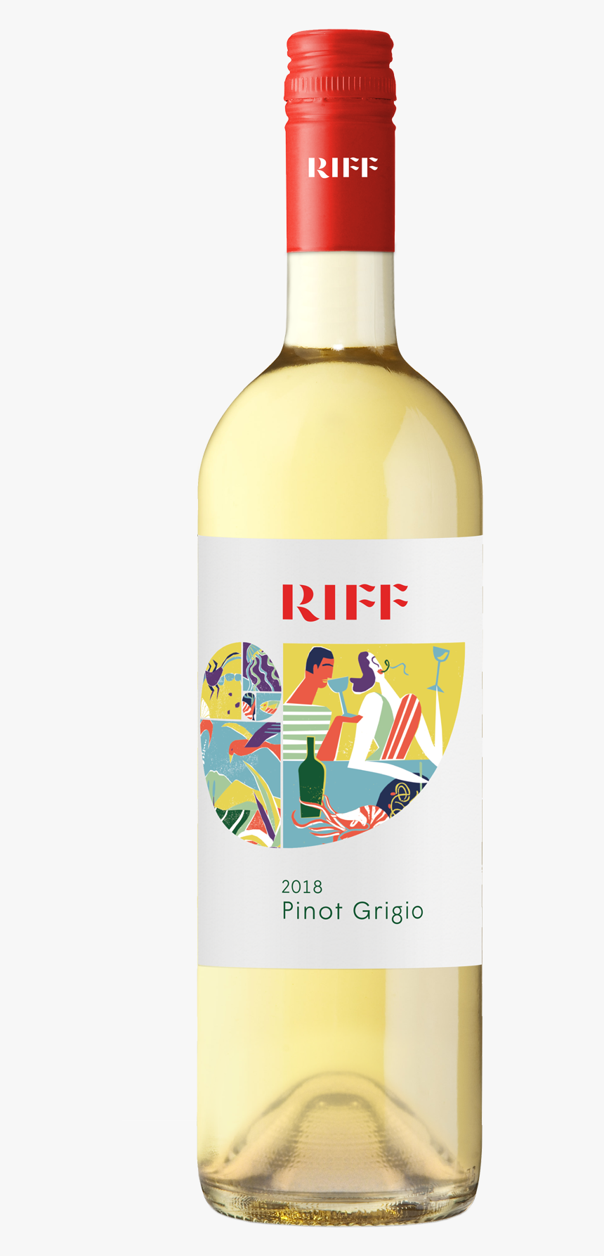 Image Of Wine Label - Riff Pinot Grigio 2018, HD Png Download, Free Download